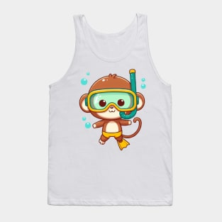 Cute monkey Snorkeling Tank Top